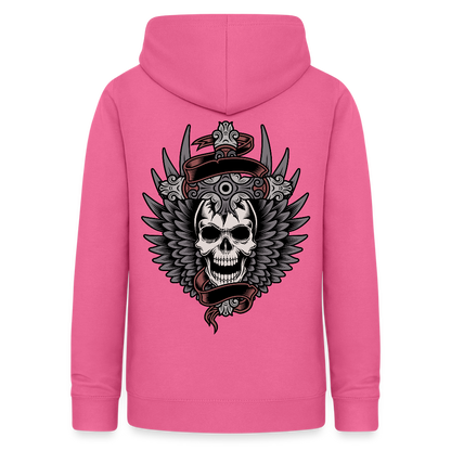 Frauen Hoodie "Totenkopf-Schwert" - Pink
