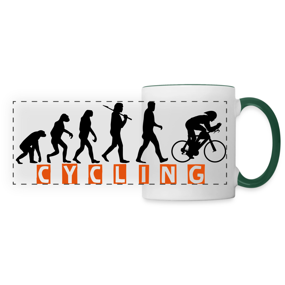 Panoramatasse "Cycling" - Weiß/Dunkelgrün