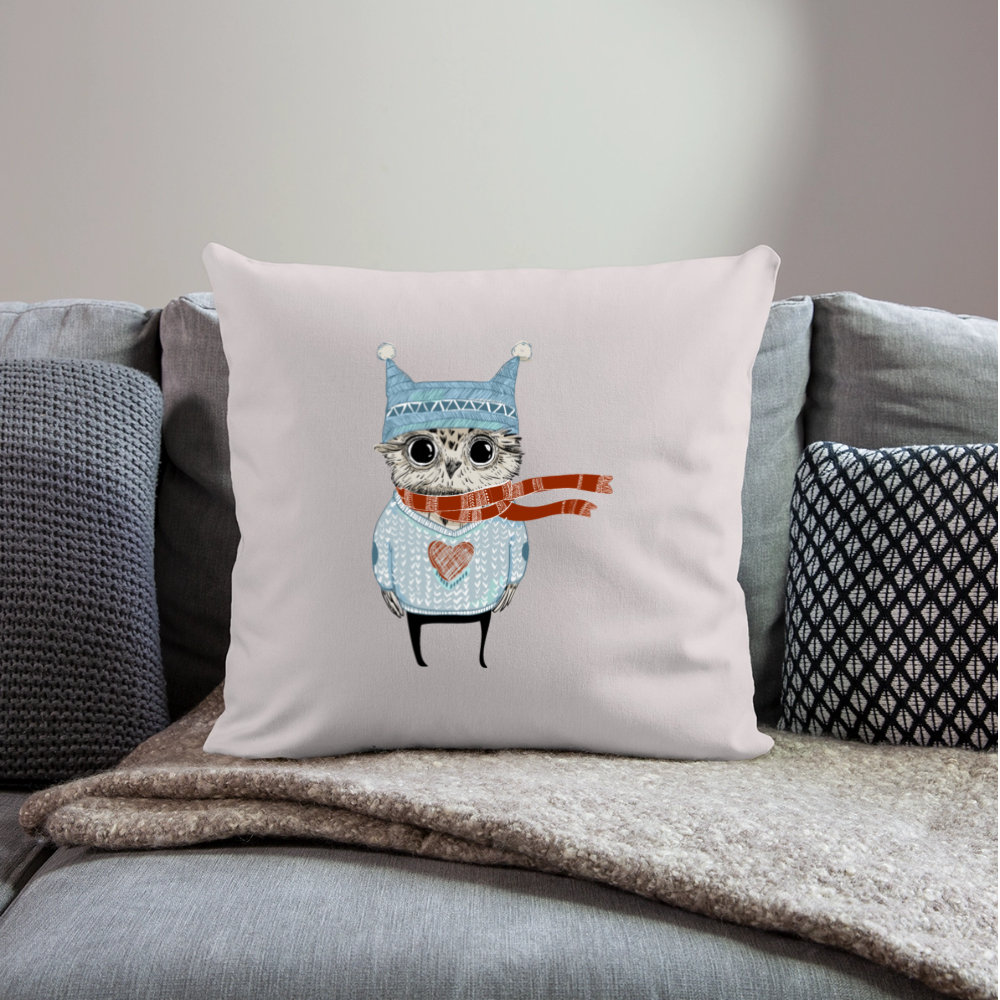 Sofakissen mit Füllung "Wintereule" - helles Taupe