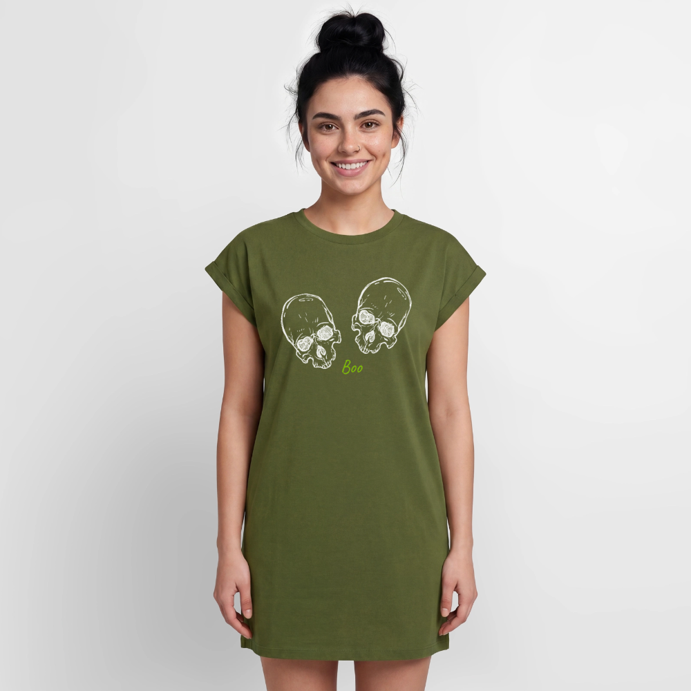 Damen T-Shirt Kleid "Boo.." - Khaki