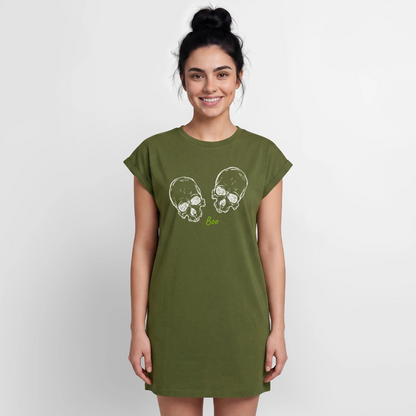 Damen T-Shirt Kleid "Boo.." - Khaki