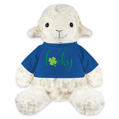 Maskottchen Schaf "Lucky" - mit Customizer personalisierbar - Königsblau