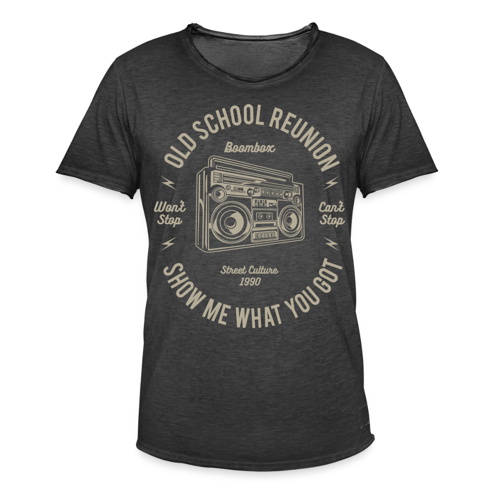 Vintage T-Shirt "Oldschool" - Vintage Schwarz