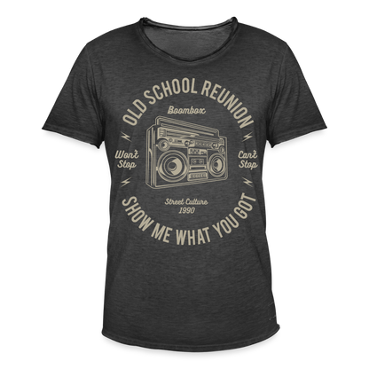 Vintage T-Shirt "Oldschool" - Vintage Schwarz