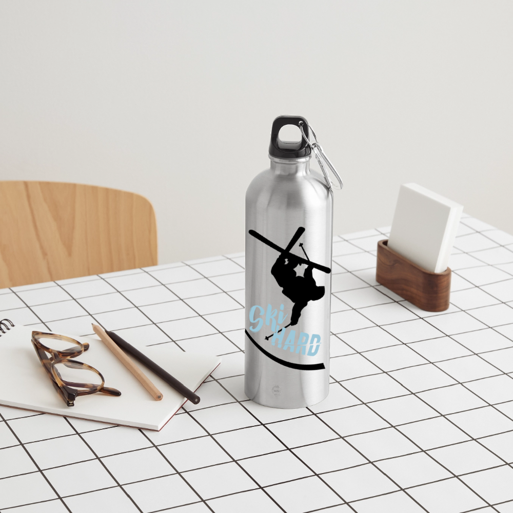 METALLIC Karabiner Wasserflasche "Ski Hard" - Lightsilver