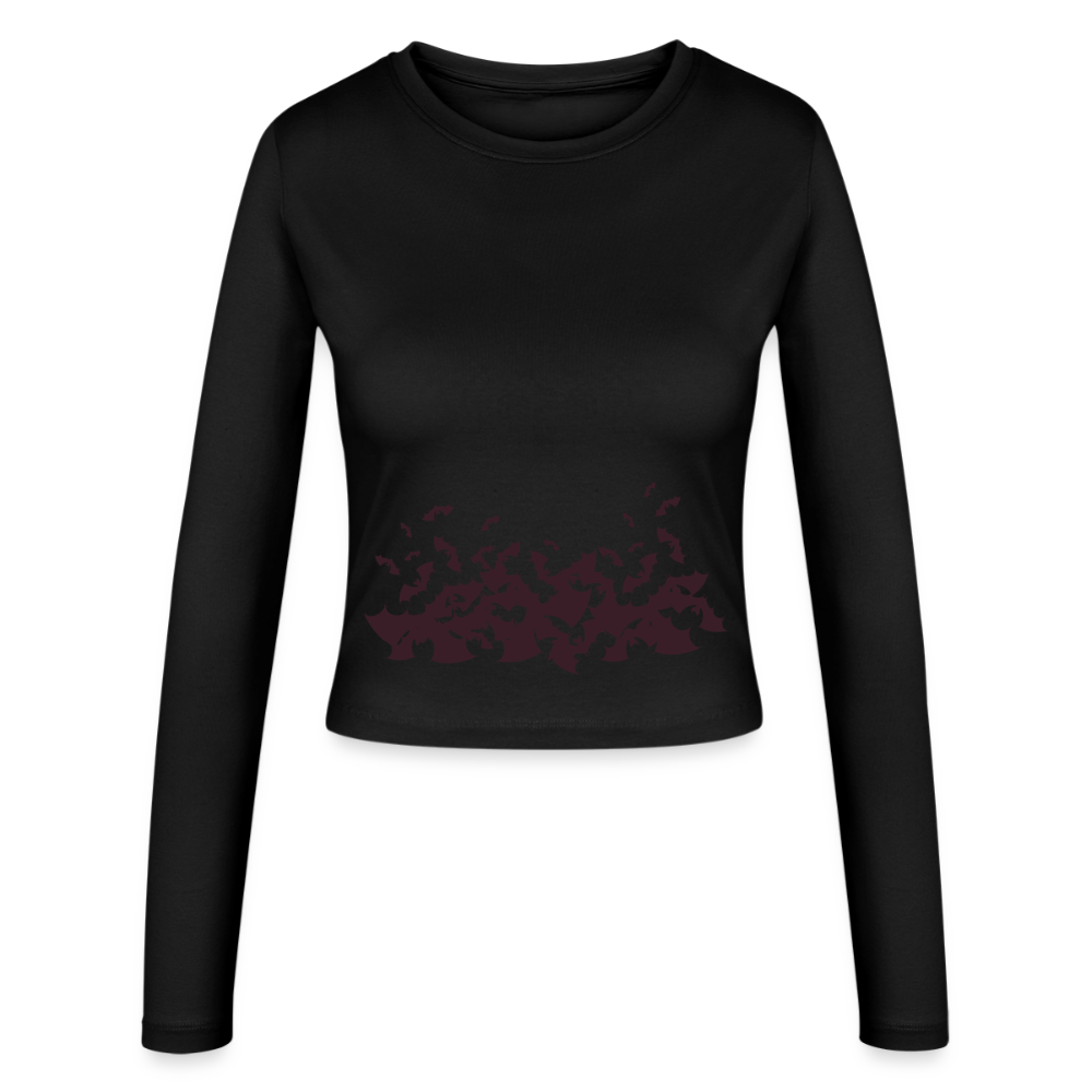 Frauen Langarmshirt "Fledermäuse" - Schwarz