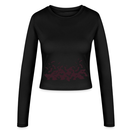 Frauen Langarmshirt "Fledermäuse" - Schwarz