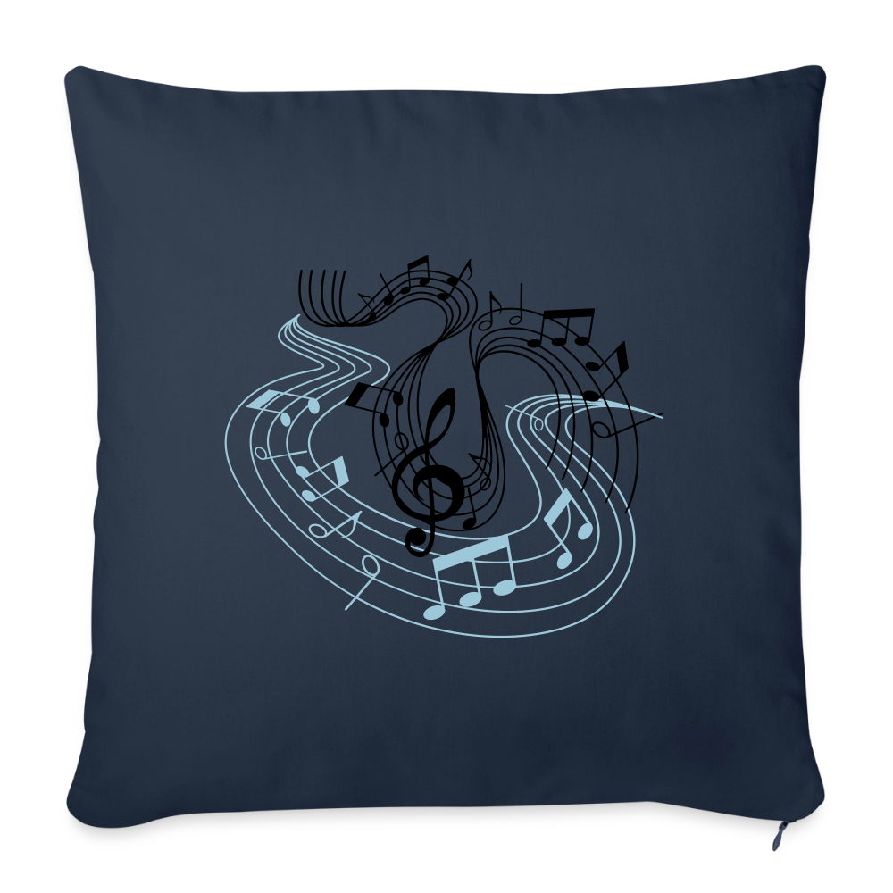 Sofakissen mit Füllung 44 x 44 cm "Musiknoten" - Navy