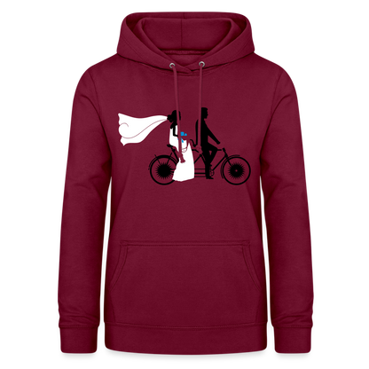 Hoodie Damen "Hochzeitsfahrrad" - mit Customizer personalisierbar - Bordeaux