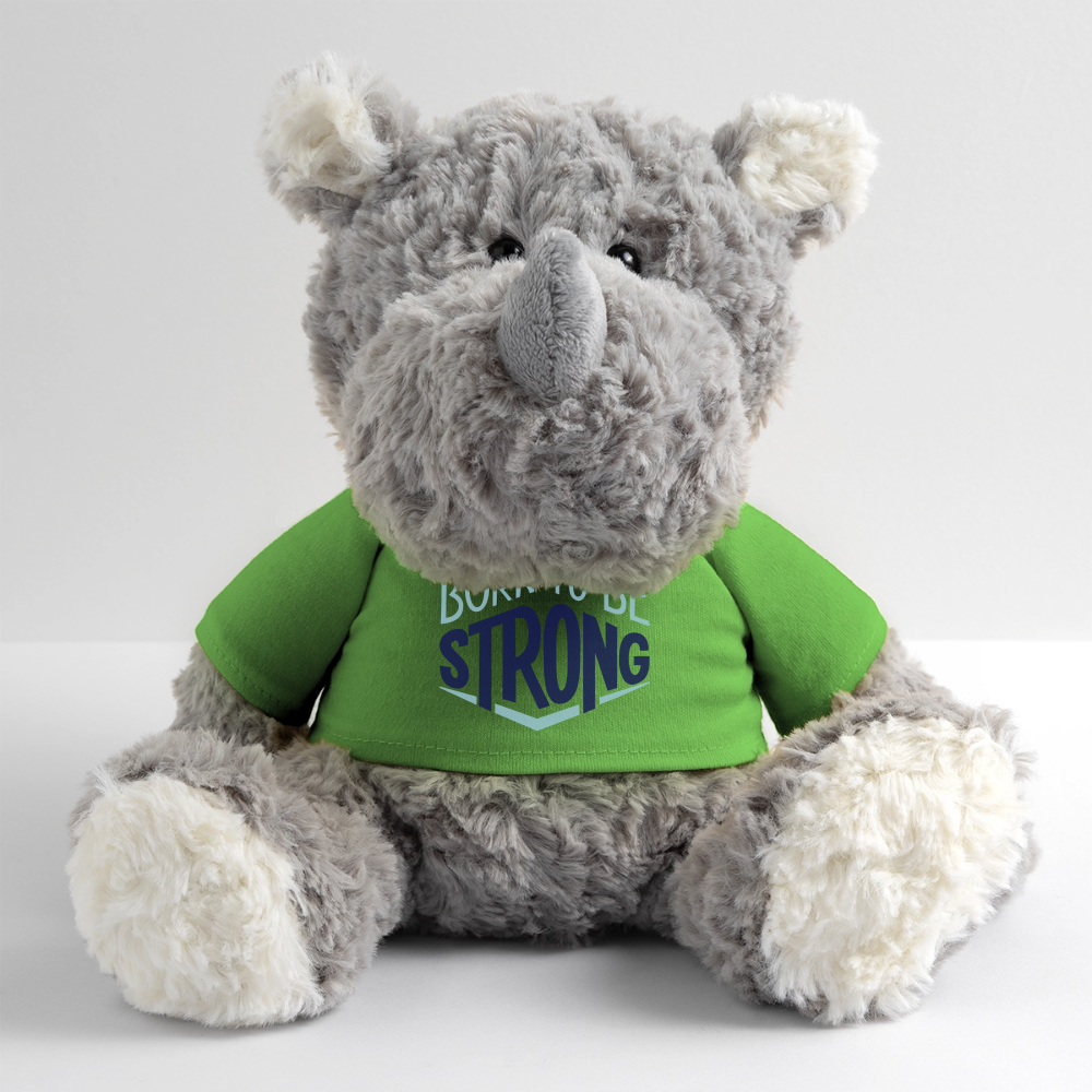 Maskottchen Nashorn "Strong" - mit Customizer personalisierbar - Hellgrün