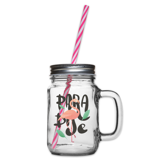 Henkelglas mit Schraubdeckel "Paradise" - mit Customizer personalisierbar - Klar