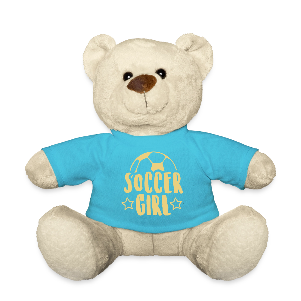 Maskottchen Teddy "Soccer Girl" - Atollblau