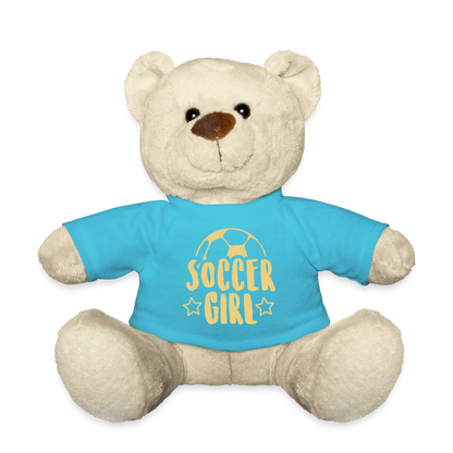 Maskottchen Teddy "Soccer Girl" - Atollblau