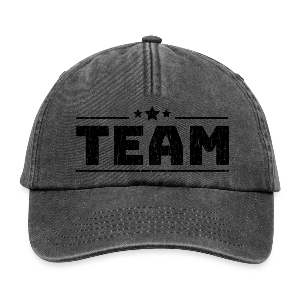 Vintage Cap "Team" - mit Customizer personalisierbar - Vintage Schwarz