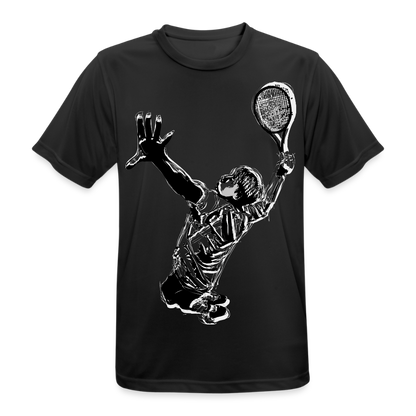 T-Shirt atmungsaktiv Herren "Tennisspieler" - Schwarz