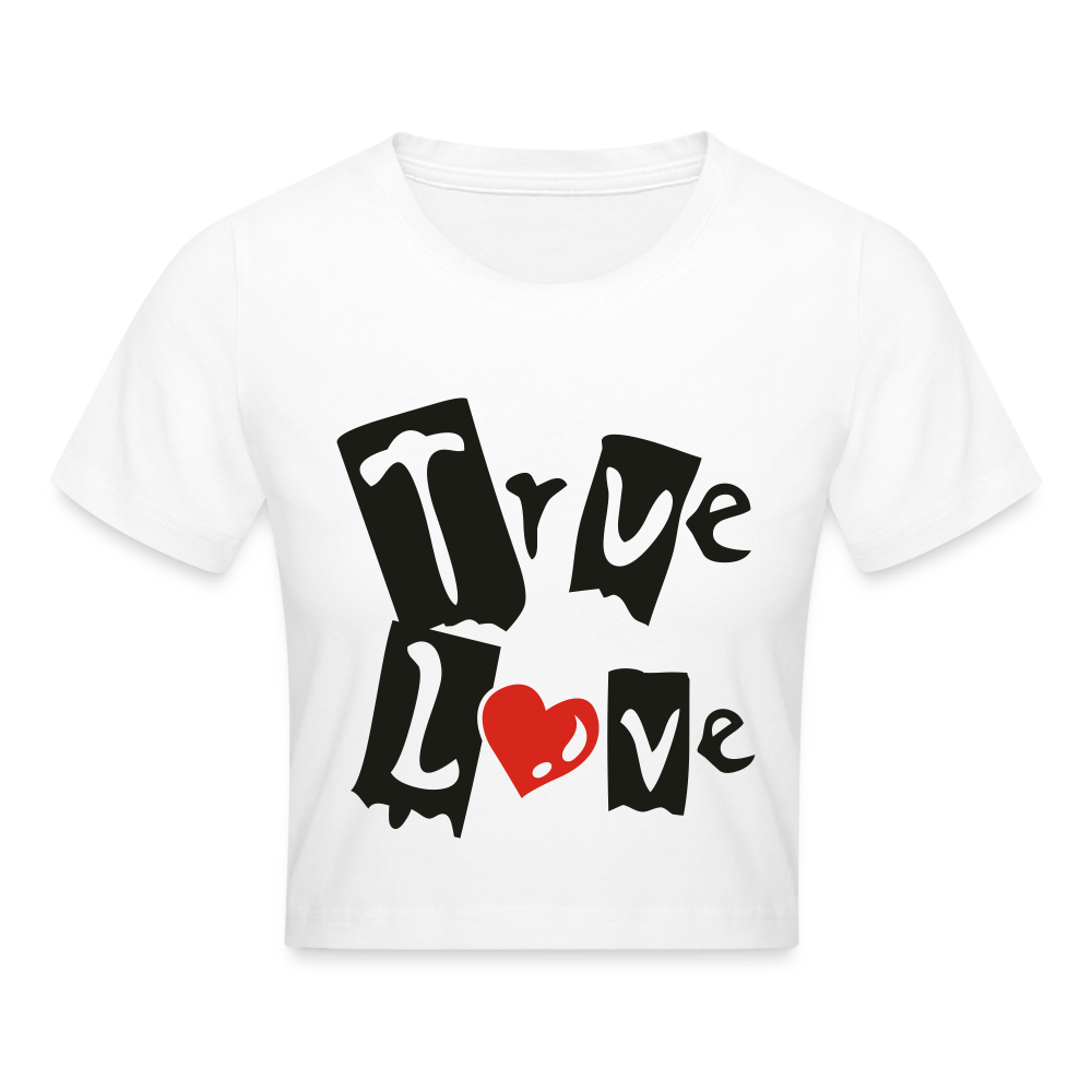 Cropped T-Shirt "True Love" - Weiß