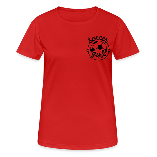 T-Shirt atmungsaktiv Damen "Soccer Girl" - Rot