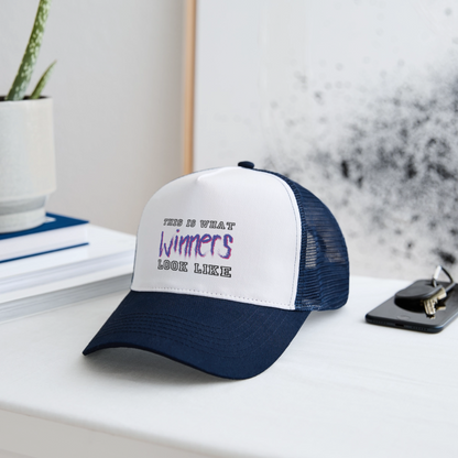 Trucker Cap "Winner" - Weiß/Navy