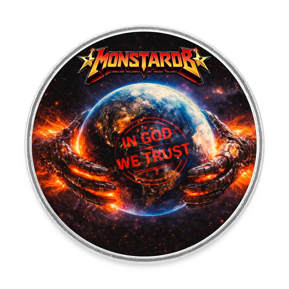 Runder Kühlschrankmagnet "In God we Trust" - Weiß
