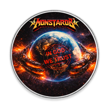 Runder Kühlschrankmagnet "In God we Trust" - Weiß