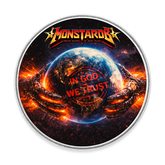 Runder Kühlschrankmagnet "In God we Trust" - Weiß