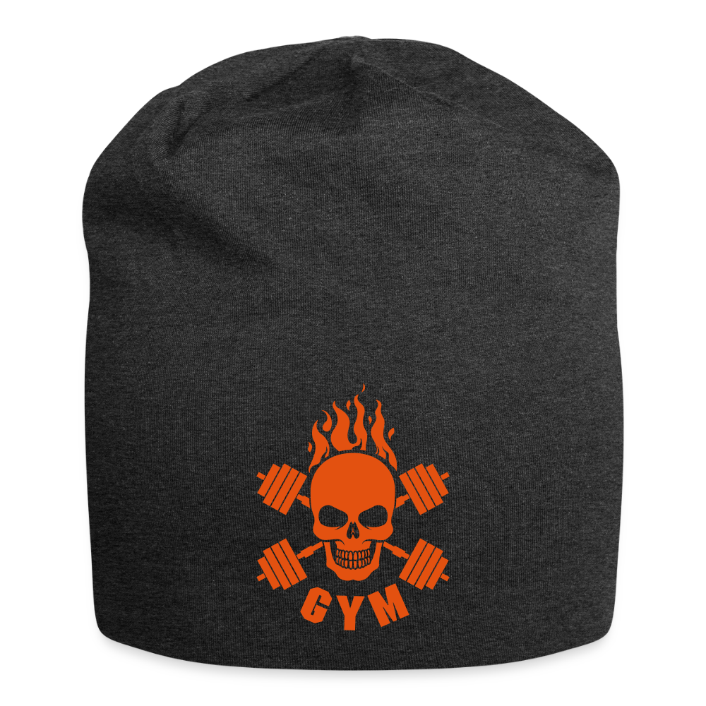 Jersey-Beanie "Skull Gym" - mit Customizer personalisierbar - Anthrazit