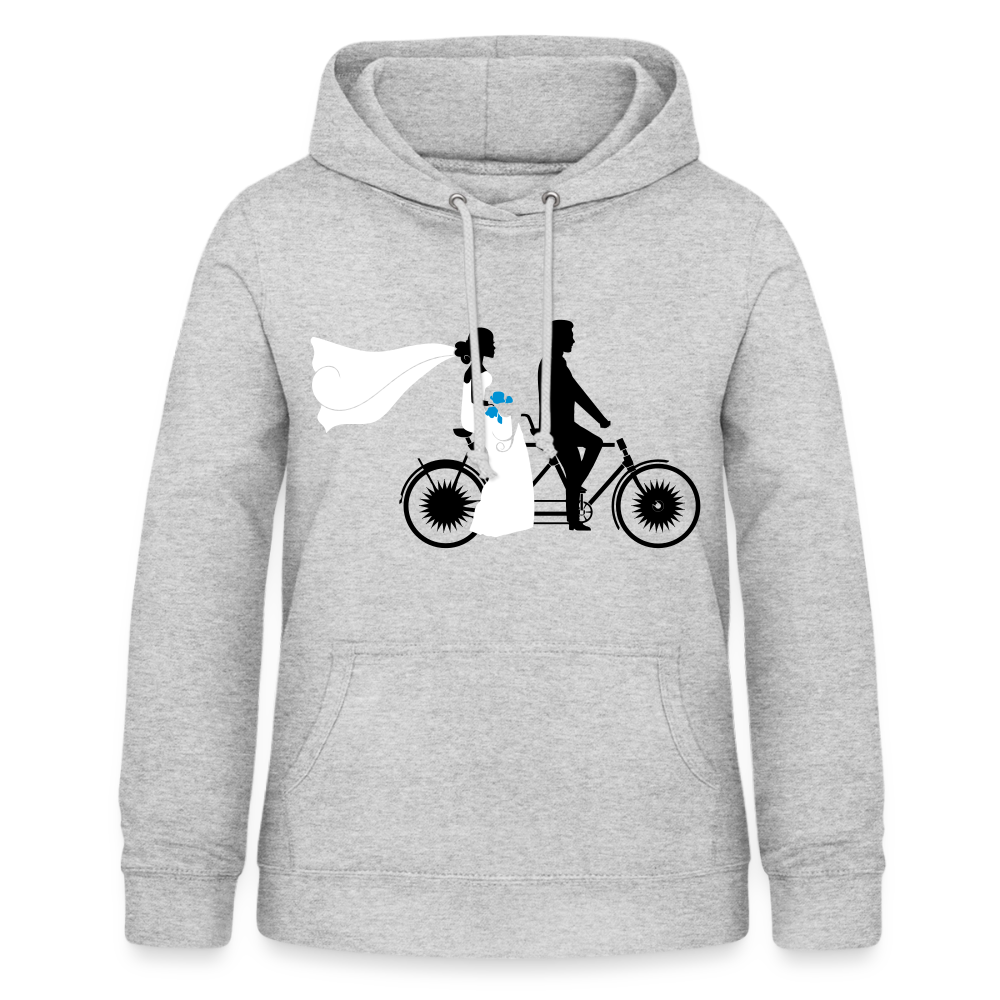 Hoodie Damen "Hochzeitsfahrrad" - Hellgrau meliert