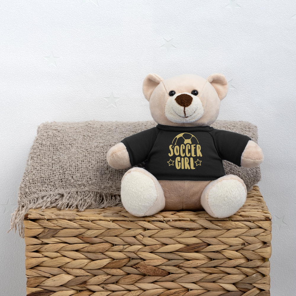 Maskottchen Teddy "Soccer Girl" - Schwarz