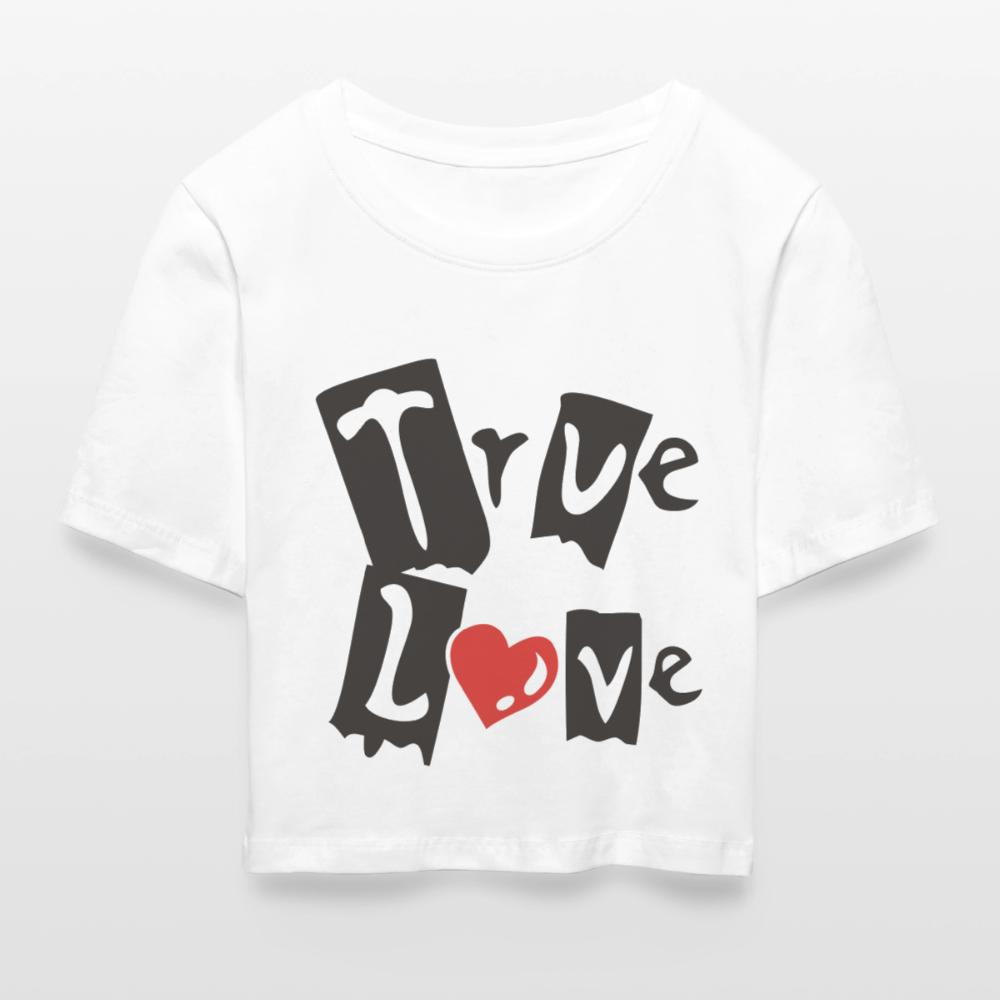 Cropped T-Shirt "True Love" - Weiß