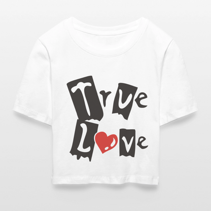 Cropped T-Shirt "True Love" - Weiß