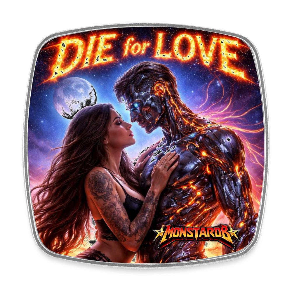 Viereckiger Kühlschrankmagnet "Die for Love" - Weiß