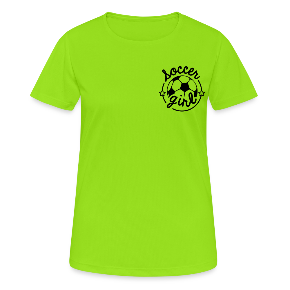T-Shirt atmungsaktiv Damen "Soccer Girl" - Neongrün