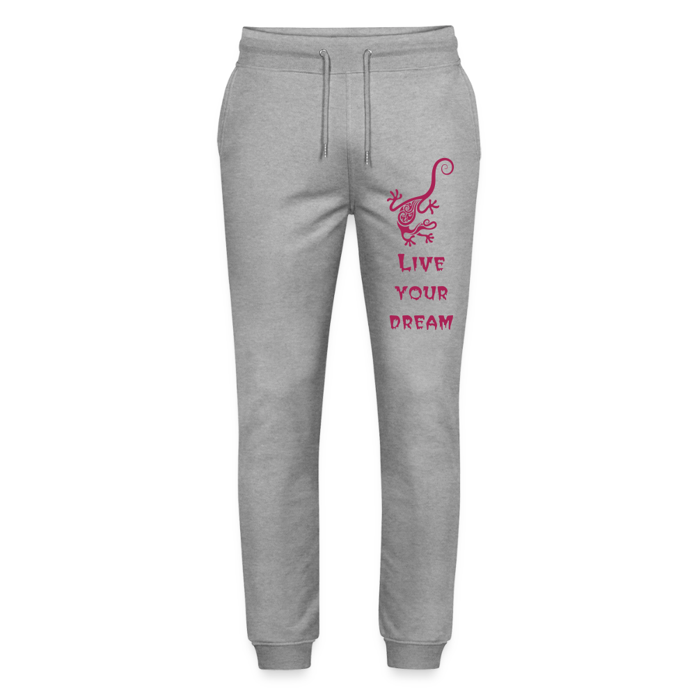 Bio Jogginghose "Live your dream" - Grau meliert