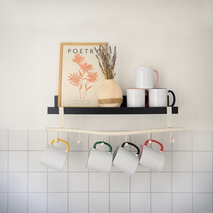 Tasse zweifarbig "Happy Halloween" - Weiß/Kobaltblau