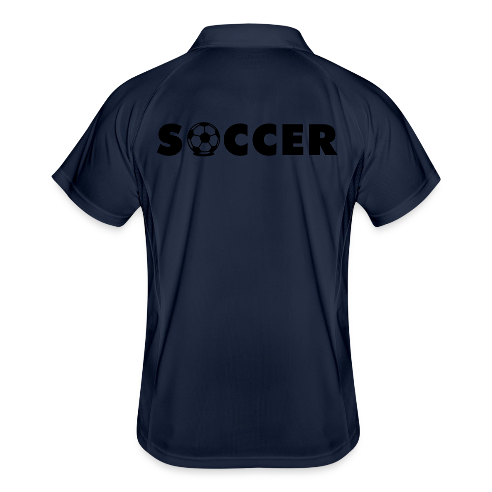 Poloshirt atmungsaktiv Herren "Soccer" - Navy/Weiß