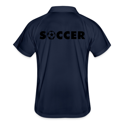 Poloshirt atmungsaktiv Herren "Soccer" - Navy/Weiß