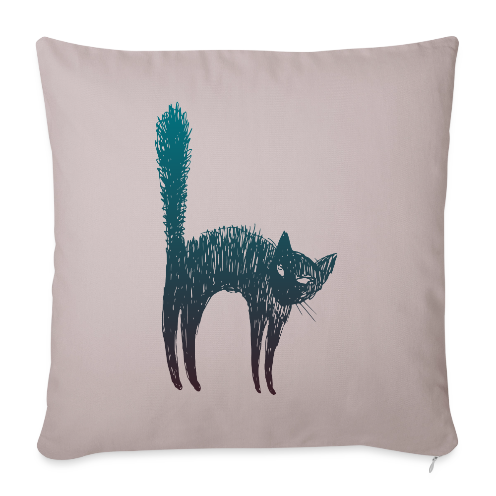 Sofakissenbezug 44 x 44 cm "Hallow-Cat" - helles Taupe