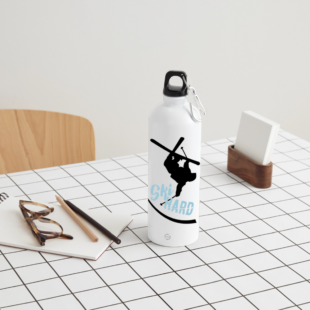 METALLIC Karabiner Wasserflasche "Ski Hard" - Weiß