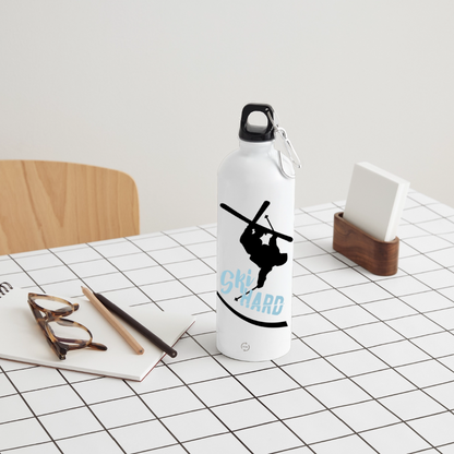 METALLIC Karabiner Wasserflasche "Ski Hard" - Weiß