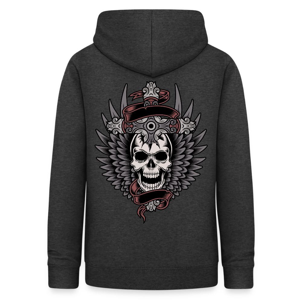 Frauen Hoodie "Totenkopf-Schwert" - Anthrazit