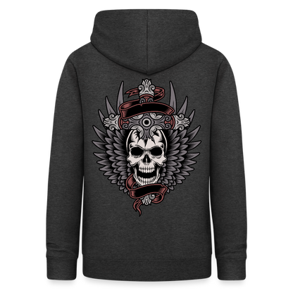 Frauen Hoodie "Totenkopf-Schwert" - Anthrazit