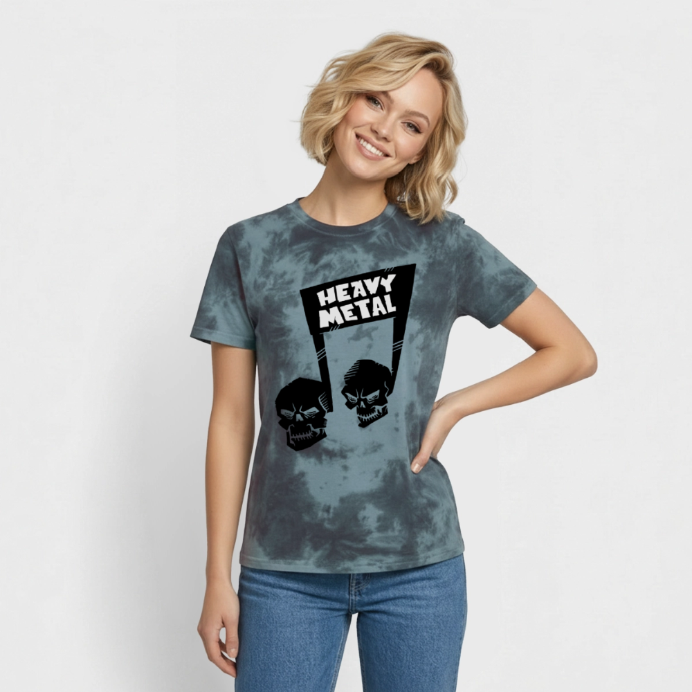 Unisex Premium Tie Dye T-Shirt "Tote Noten" - Schwarz/Blau