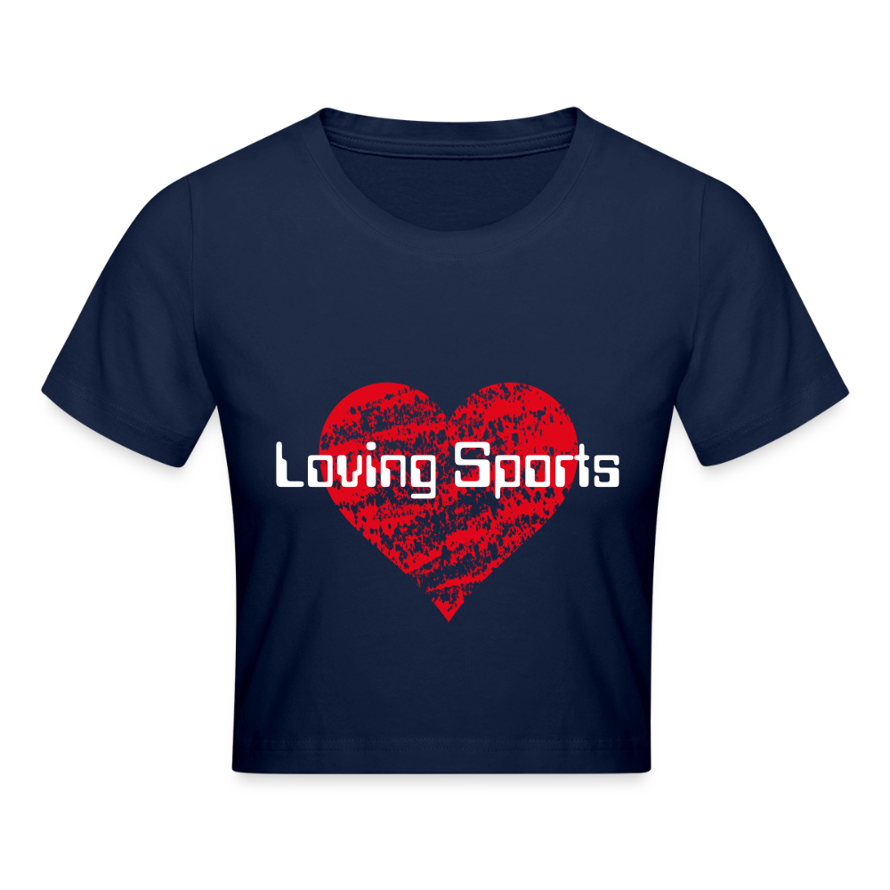 Cropped T-Shirt Damen "Loving Sports" - Light Navy