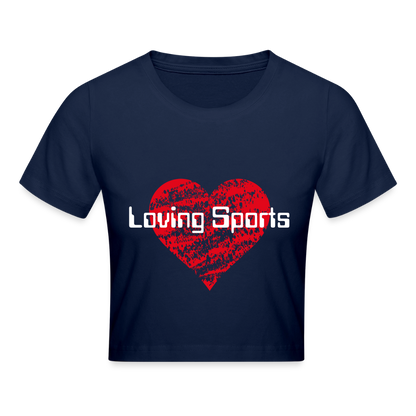 Cropped T-Shirt Damen "Loving Sports" - Light Navy