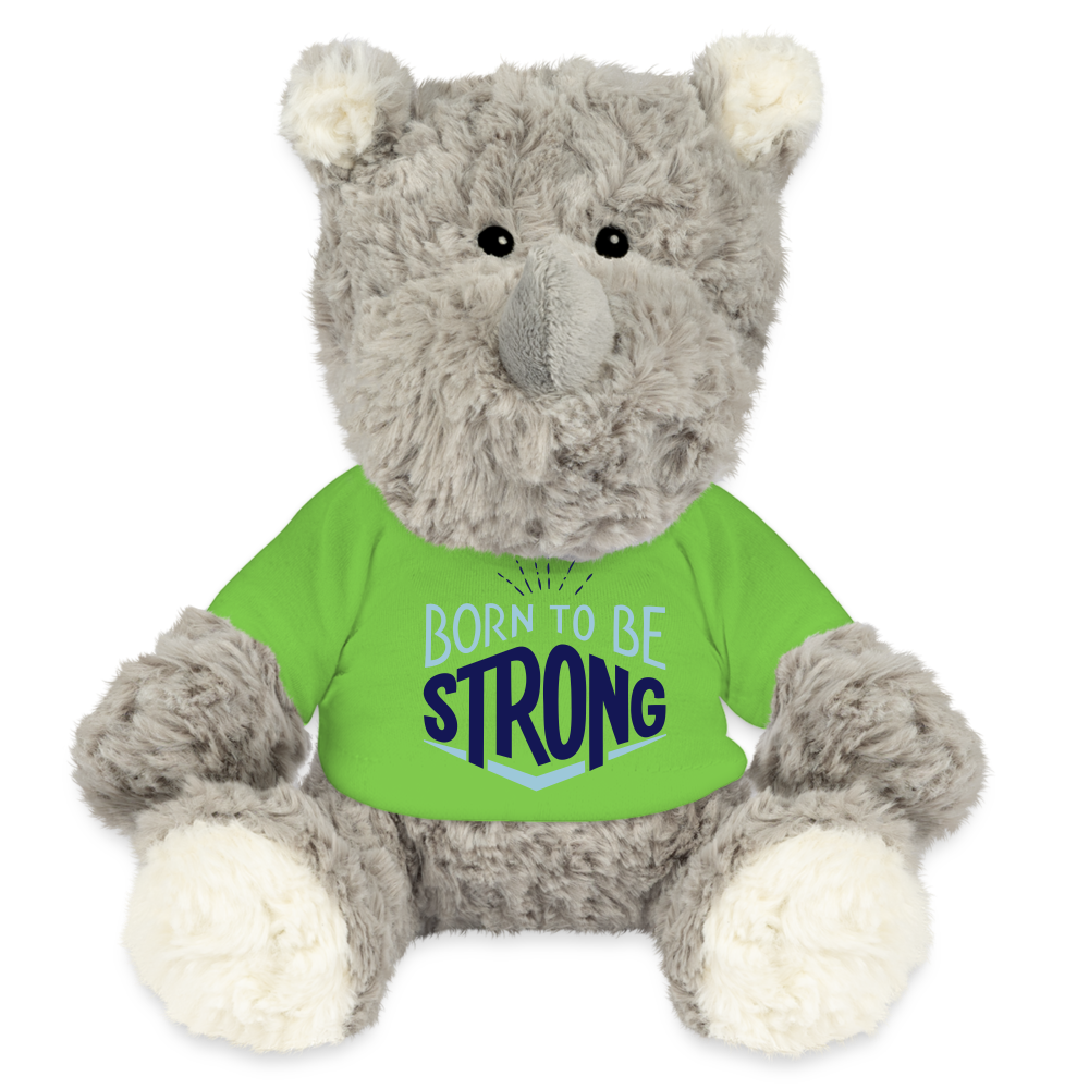 Maskottchen Nashorn "Strong" - mit Customizer personalisierbar - Hellgrün