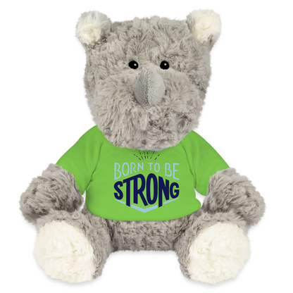 Maskottchen Nashorn "Strong" - mit Customizer personalisierbar - Hellgrün