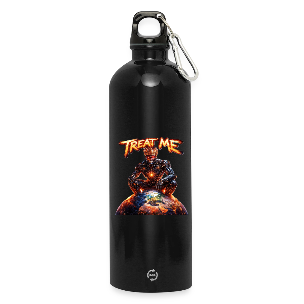 Trinkflasche mit Karabiner 750 ml "Treat Me" - Schwarz