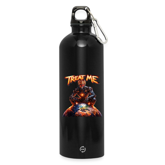 Trinkflasche mit Karabiner 750 ml "Treat Me" - Schwarz