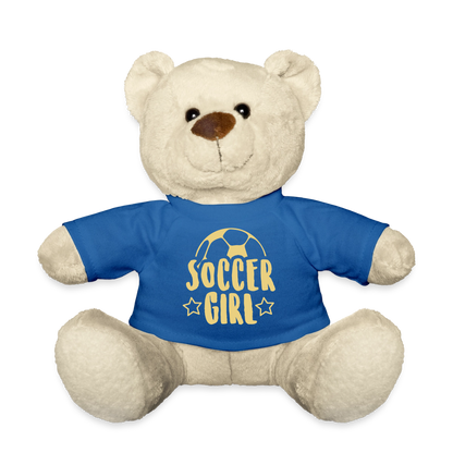 Maskottchen Teddy "Soccer Girl" - Königsblau