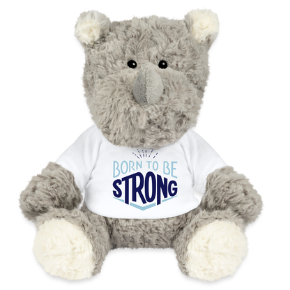 Maskottchen Nashorn "Strong" - mit Customizer personalisierbar - Weiß